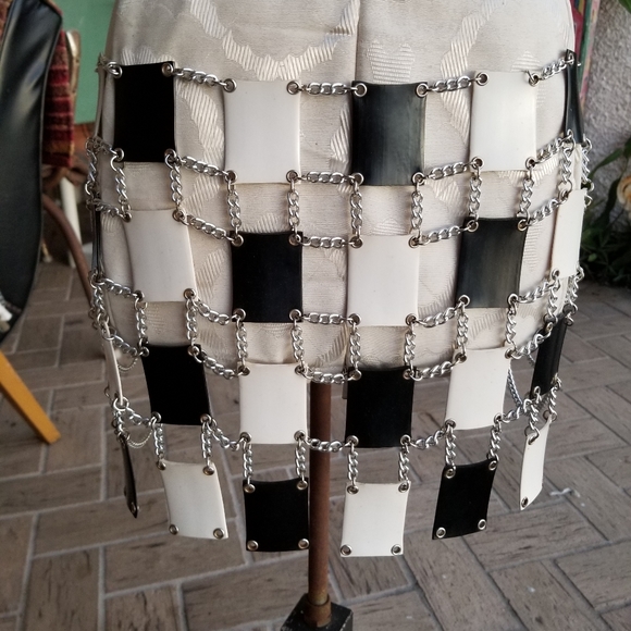 vtg 60s PACO RABONNE chain & plastic MINI DRESS - Picture 9 of 13